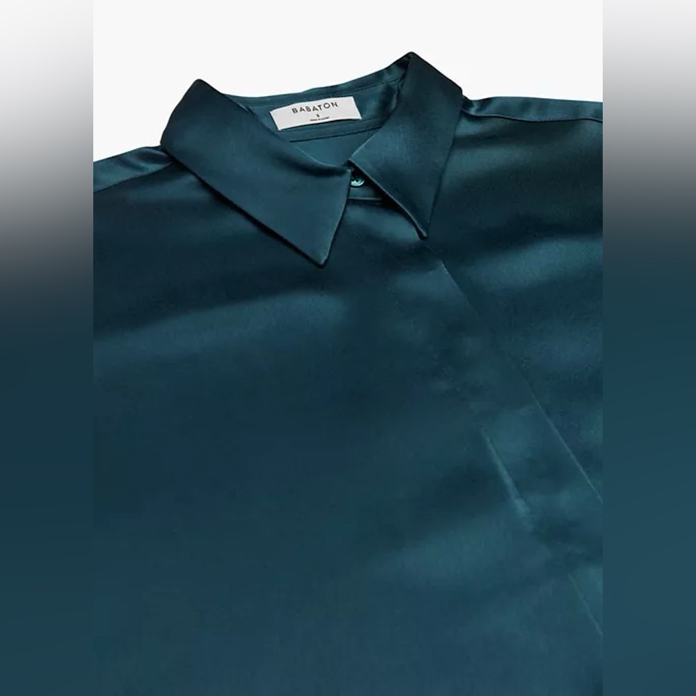 Aritzia Babaton Sable Herbage Green Shirt Size S - Picture 4 of 13